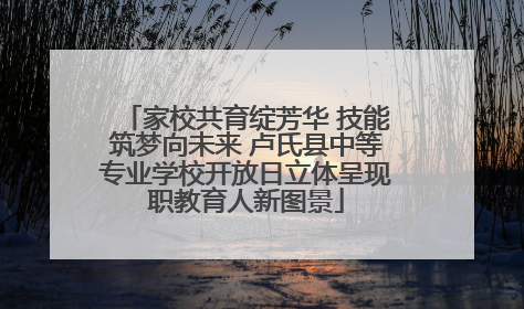 家校共育绽芳华 技能筑梦向未来 卢氏县中等专业学校开放日立体呈现职教育人新图景
