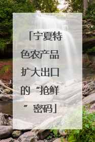 宁夏特色农产品扩大出口的“抢鲜”密码