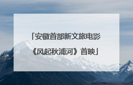 安徽首部新文旅电影《风起秋浦河》首映