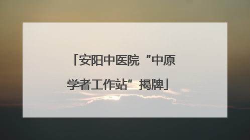 安阳中医院“中原学者工作站”揭牌