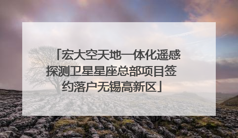 宏大空天地一体化遥感探测卫星星座总部项目签约落户无锡高新区