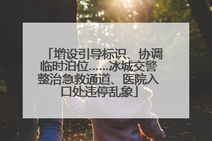 增设引导标识、协调临时泊位……冰城交警整治急救通道、医院入口处违停乱象