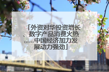 外资对华投资增长、数字产品消费火热……中国经济加力发展动力强劲