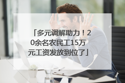 多元调解助力！20余名农民工15万元工资发放到位了