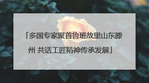 多国专家聚首鲁班故里山东滕州 共话工匠精神传承发展