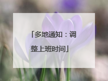 多地通知：调整上班时间