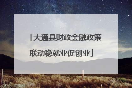 大通县财政金融政策联动稳就业促创业