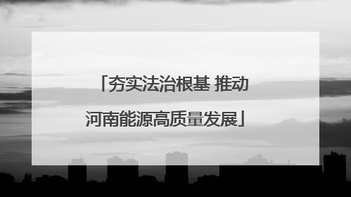 夯实法治根基 推动河南能源高质量发展