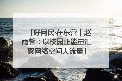 好网民·在东营｜赵雨馨：以校园正能量汇聚网络空间大流量