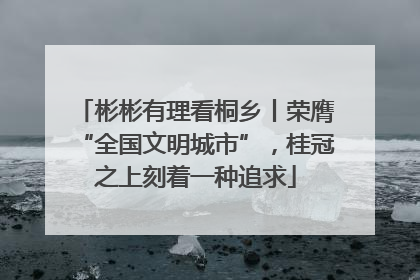 彬彬有理看桐乡丨荣膺“全国文明城市”，桂冠之上刻着一种追求
