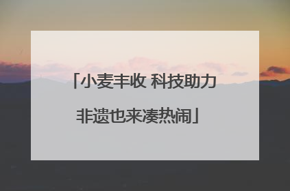 小麦丰收 科技助力 非遗也来凑热闹