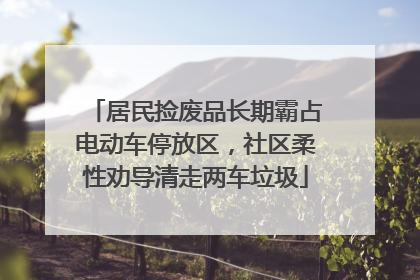 居民捡废品长期霸占电动车停放区，社区柔性劝导清走两车垃圾
