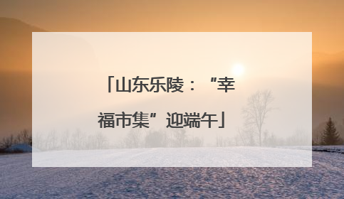 山东乐陵：“幸福市集”迎端午