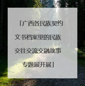 广西各民族契约文书档案里的民族交往交流交融故事专题展开展