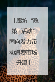廊坊“政策+活动”同向发力带动消费市场升温