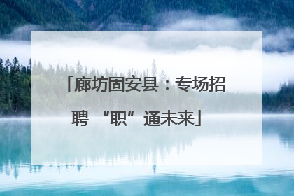廊坊固安县：专场招聘 “职”通未来