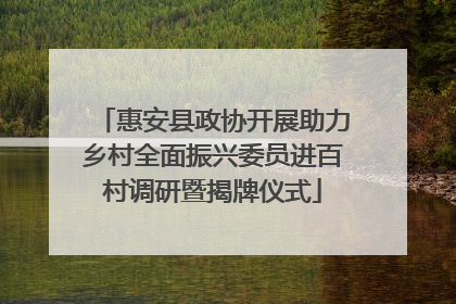 惠安县政协开展助力乡村全面振兴委员进百村调研暨揭牌仪式