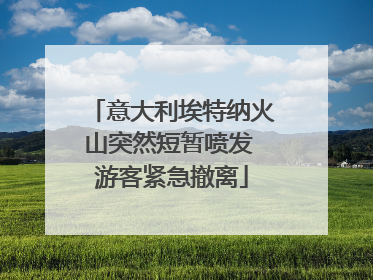 意大利埃特纳火山突然短暂喷发 游客紧急撤离