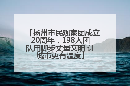 扬州市民观察团成立20周年，198人团队用脚步丈量文明 让城市更有温度