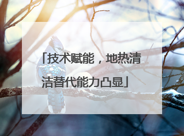 技术赋能，地热清洁替代能力凸显