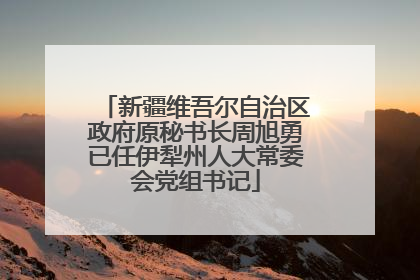 新疆维吾尔自治区政府原秘书长周旭勇已任伊犁州人大常委会党组书记