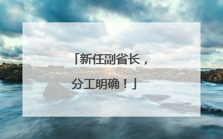 新任副省长，分工明确！