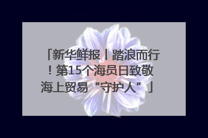 新华鲜报丨踏浪而行！第15个海员日致敬海上贸易“守护人”