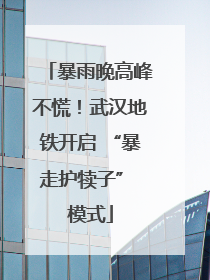 暴雨晚高峰不慌！武汉地铁开启 “暴走护犊子” 模式