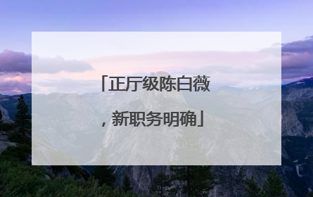 正厅级陈白薇，新职务明确