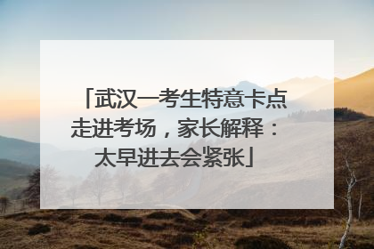 武汉一考生特意卡点走进考场，家长解释：太早进去会紧张