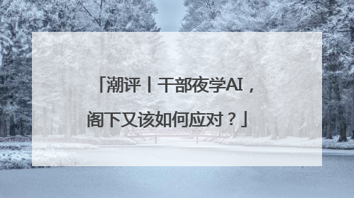 潮评丨干部夜学AI，阁下又该如何应对？