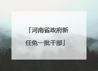 河南省政府新任免一批干部