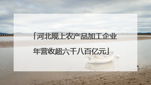 河北规上农产品加工企业年营收超六千八百亿元