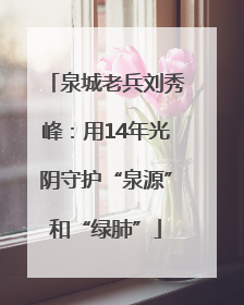 泉城老兵刘秀峰：用14年光阴守护“泉源”和“绿肺”