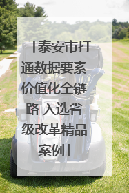 泰安市打通数据要素价值化全链路 入选省级改革精品案例