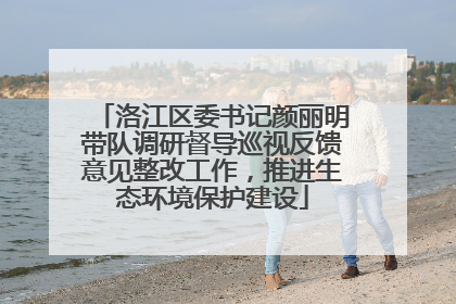 洛江区委书记颜丽明带队调研督导巡视反馈意见整改工作，推进生态环境保护建设