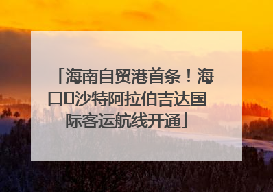 海南自贸港首条！海口⇌沙特阿拉伯吉达国际客运航线开通