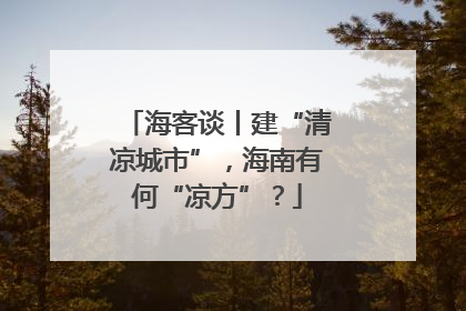 海客谈丨建“清凉城市”，海南有何“凉方”？