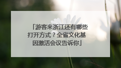游客来浙江还有哪些打开方式？全省文化基因激活会议告诉你