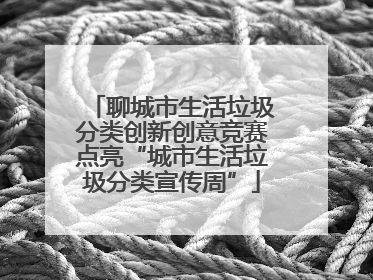 聊城市生活垃圾分类创新创意竞赛点亮“城市生活垃圾分类宣传周”