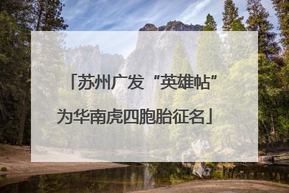 苏州广发“英雄帖”为华南虎四胞胎征名