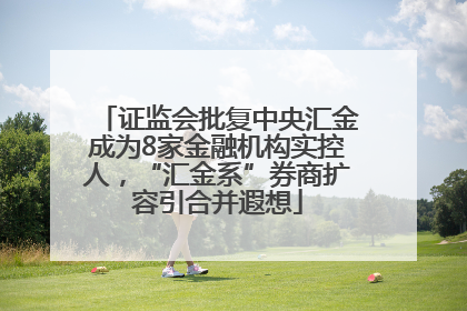证监会批复中央汇金成为8家金融机构实控人，“汇金系”券商扩容引合并遐想