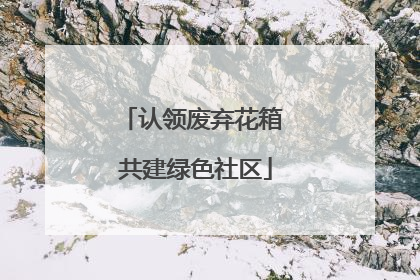认领废弃花箱 共建绿色社区