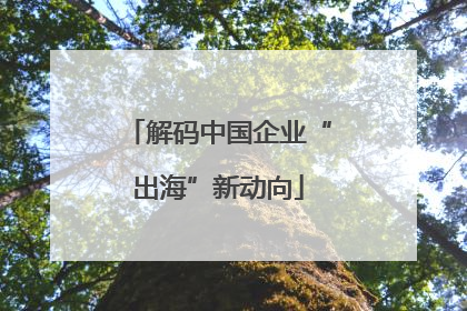 解码中国企业“出海”新动向