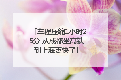 车程压缩1小时25分 从成都坐高铁到上海更快了