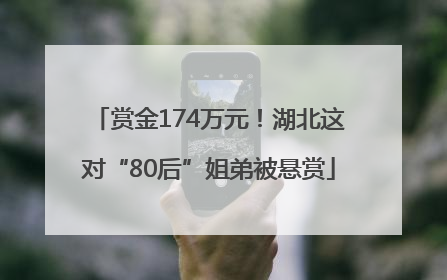 赏金174万元！湖北这对“80后”姐弟被悬赏