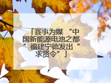 赛事为媒 “中国新能源电池之都”福建宁德发出“求贤令”