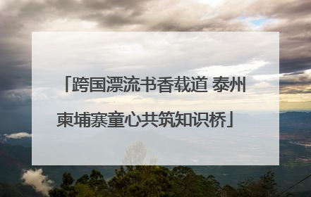 跨国漂流书香载道 泰州柬埔寨童心共筑知识桥