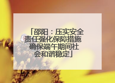 邵阳：压实安全责任强化保障措施 确保端午期间社会和谐稳定