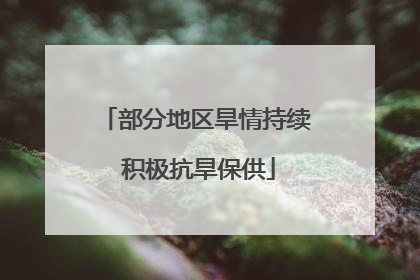 部分地区旱情持续 积极抗旱保供